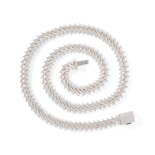 1 CT. T.W. Composite Diamond Spiked Necklace in Sterling Silver with 14K Gold Plate – 22"