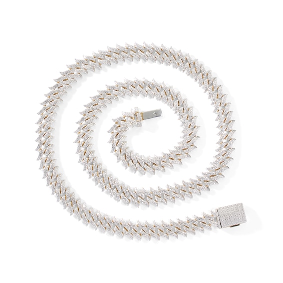 1 CT. T.W. Composite Diamond Spiked Necklace in Sterling Silver with 14K Gold Plate – 22"