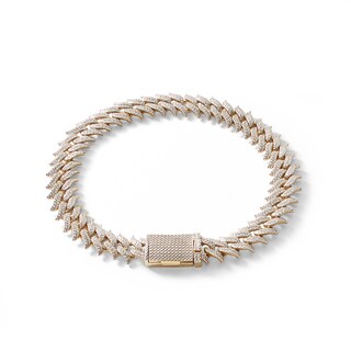 1 CT. T.W. Composite Diamond Spiked Line Bracelet in Sterling Silver with 14K Gold Plate – 8.5"