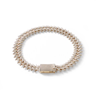 1 CT. T.W. Composite Diamond Spiked Line Bracelet in Sterling Silver with 14K Gold Plate – 8.5"