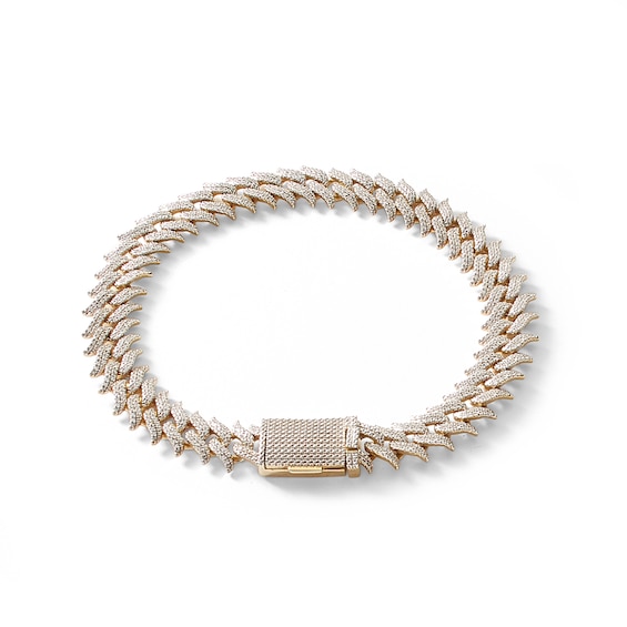 1 CT. T.W. Composite Diamond Spiked Line Bracelet in Sterling Silver with 14K Gold Plate – 8.5"