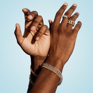 1 CT. T.W. Composite Diamond Spiked Line Bracelet in Sterling Silver with 14K Gold Plate – 8.5"