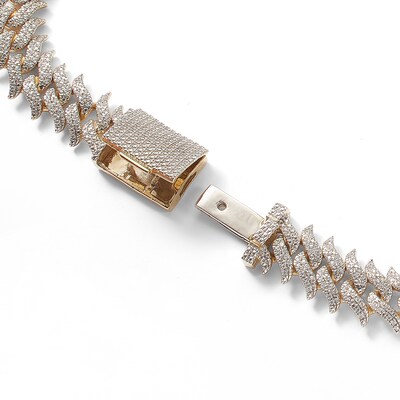 1 CT. T.W. Composite Diamond Spiked Line Bracelet in Sterling Silver with 14K Gold Plate – 8.5"