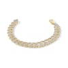 Thumbnail Image 0 of 1/4 CT. T.W. Diamond Curb Chain Bracelet in Sterling Silver with 14K Gold Plate – 8.5"