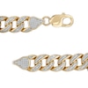 Thumbnail Image 1 of 1/4 CT. T.W. Diamond Curb Chain Bracelet in Sterling Silver with 14K Gold Plate – 8.5"