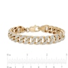 Thumbnail Image 2 of 1/4 CT. T.W. Diamond Curb Chain Bracelet in Sterling Silver with 14K Gold Plate – 8.5"