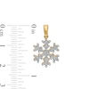 Thumbnail Image 1 of 1/8 CT. T.W. Diamond Pavé Snowflake Solid Necklace Charm in 10K Gold