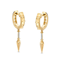 Diamond Accent Geometric Dangle Drop Earrings in 10K Gold