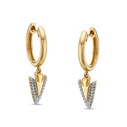 1/15 CT. T.W. Diamond Arrow Dangle Drop Earrings in 10K Gold
