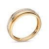 1/20 CT. T.W. Diamond Stepped Edge Wedding Band in 10K Gold