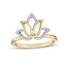 Thumbnail Image 0 of 1/15 CT. T.W. Diamond Lotus Flower Outline Ring in 10K Gold