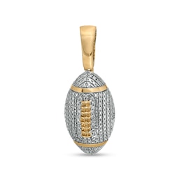 1/20 CT. T.W. Diamond Pavé Beaded Football Solid Necklace Charm in Sterling Silver with 14K Gold Plate