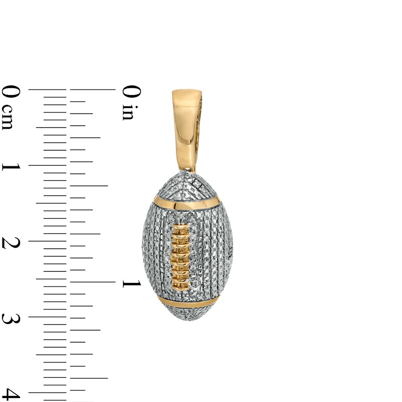 1/20 CT. T.W. Diamond Pavé Beaded Football Solid Necklace Charm in Sterling Silver with 14K Gold Plate