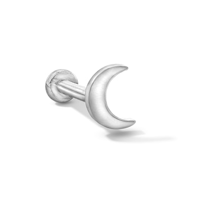Solid Titanium Crescent Moon Stud - 16G 5/16"