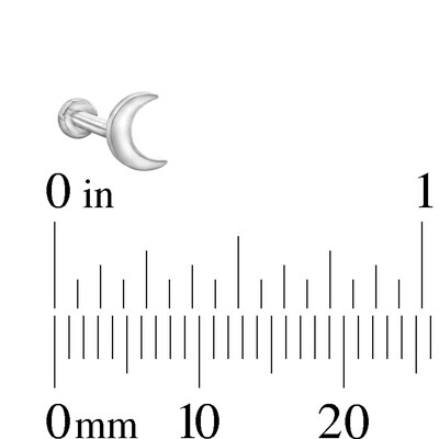 Solid Titanium Crescent Moon Stud - 16G 5/16"
