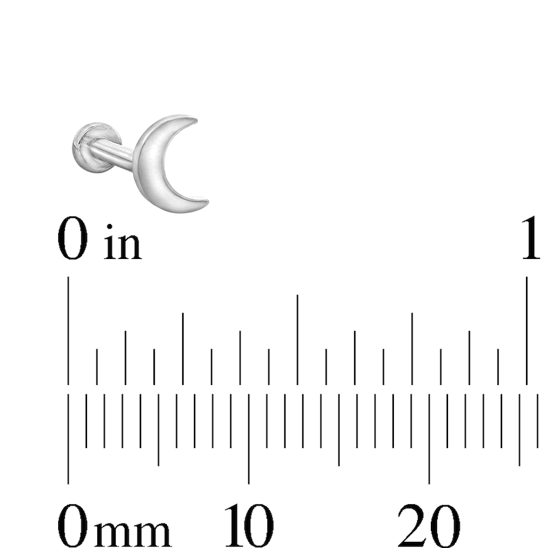 Main Image 3 of Titanium Crescent Moon Stud - 16G 5/16"