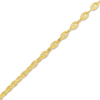 060 Gauge Diamond-Cut Mariner Chain Necklace in 10K Hollow Gold - 18"