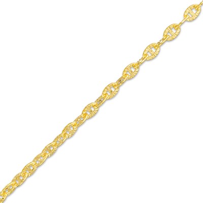 060 Gauge Diamond-Cut Mariner Chain Necklace in 10K Hollow Gold - 18"