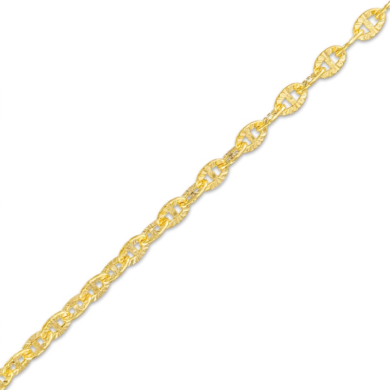 060 Gauge Diamond-Cut Mariner Chain Necklace in 10K Hollow Gold - 18"