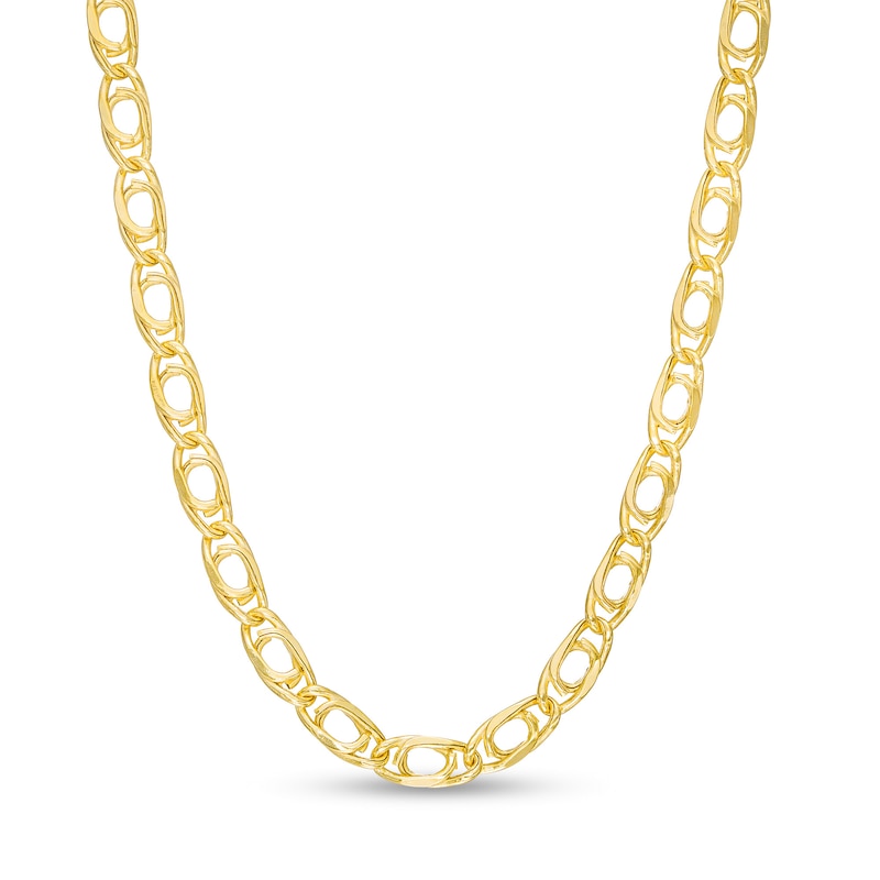 080 Gauge Birdseye Curb Chain Necklace in 10K Hollow Gold - 18"