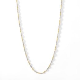 035 Gauge Singapore Chain Necklace in 10K Hollow Two-Tone Gold - 18&quot;