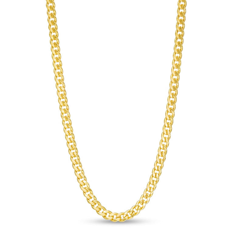 060 Gauge Cuban Curb Chain Necklace in 10K Hollow Gold - 18"