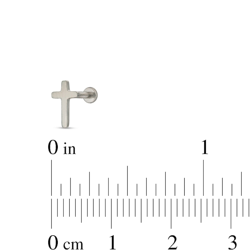 Main Image 2 of Titanium Cross Stud - 16G 5/16"