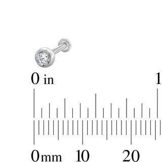 Solid Titanium CZ Bezel Stud - 16G 5/16"