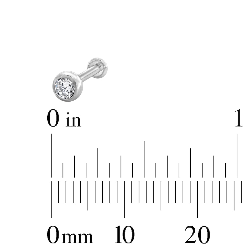 Main Image 3 of Titanium CZ Bezel Stud - 16G 5/16"