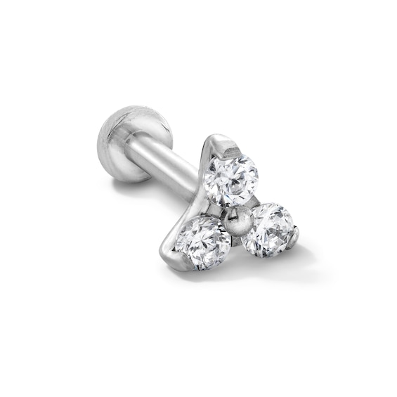 Titanium CZ Trio Stud - 16G 5/16"