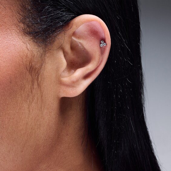Solid Titanium CZ Trio Stud - 16G 5/16"