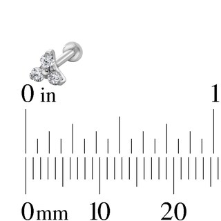 Solid Titanium CZ Trio Stud - 16G 5/16"