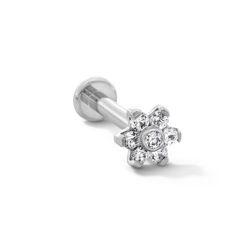 Titanium CZ Flower Stud - 16G 5/16"