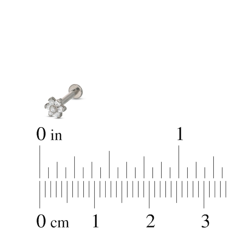 Titanium CZ Flower Stud - 16G 5/16"