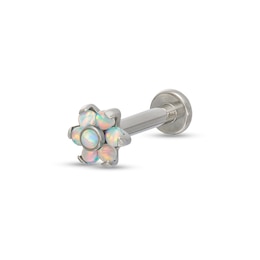 016 Gauge Opal Flower Labret in Solid Titanium - 5/16&quot;