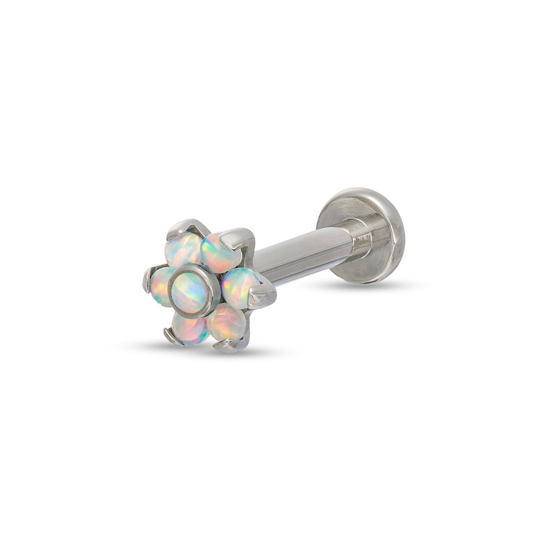 Titanium Opal Flower Stud - 16G 5/16"