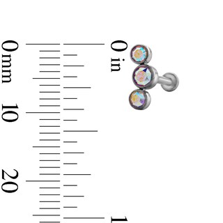 Solid Titanium Iridescent CZ Crawler Stud - 16G 5/16"