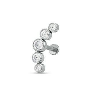 Titanium Crystal Curved Stud - 16G 5/16"