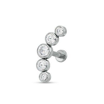 Titanium Crystal Curved Stud - 16G 5/16"