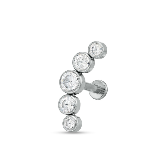 Titanium Crystal Curved Stud - 16G 5/16"