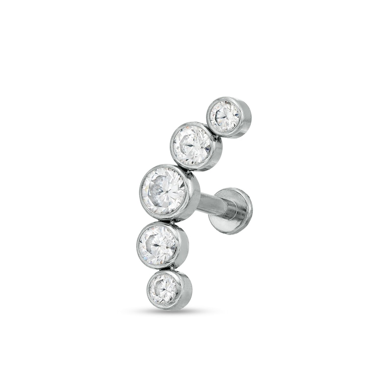 Titanium Crystal Curved Stud - 16G 5/16"