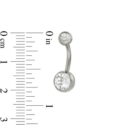 Solid Titanium Crystal Belly Button Ring - 14G 7/16"