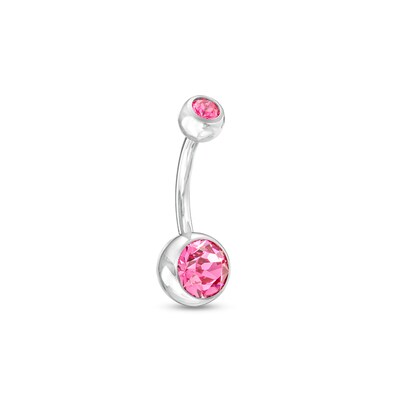 Titanium Crystal Belly Button Ring