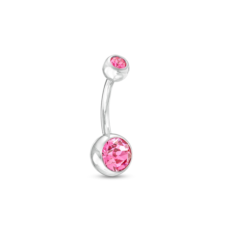 Titanium Crystal Belly Button Ring