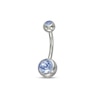 Thumbnail Image 0 of Titanium Blue Crystal Belly Button Ring - 14G 7/16"