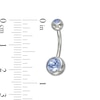 Thumbnail Image 1 of Titanium Blue Crystal Belly Button Ring - 14G 7/16"
