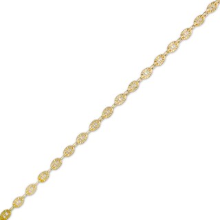 2.55m Twisted Diamond-Cut Mariner Chain Bracelet in 10K Hollow Gold - 7.5"