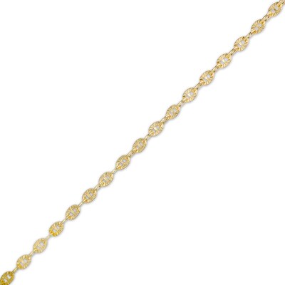 2.55m Twisted Diamond-Cut Mariner Chain Bracelet in 10K Hollow Gold - 7.5"