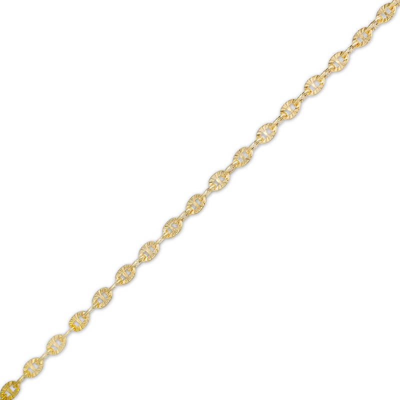 2.55m Twisted Diamond-Cut Mariner Chain Bracelet in 10K Hollow Gold - 7.5"