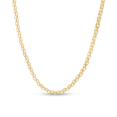 030 Gauge Bismark Chain Necklace in 10K Hollow Gold - 18"